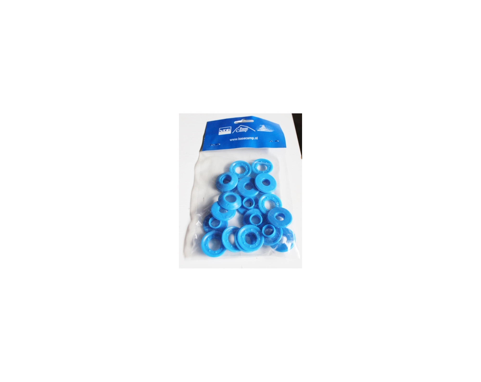 10 x anillo de plástico azul para lámina de burbujas