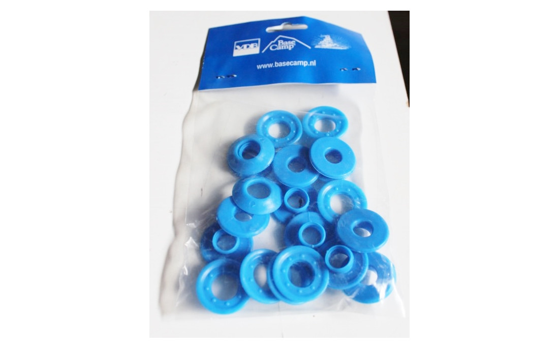 10 x anillo de plástico azul para lámina de burbujas