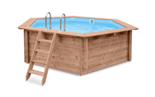 Liner 75/100 piscina de madera hexagonal Sunny Delight 434 x 376 x 116 cm-2