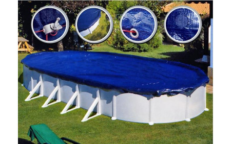 Cubierta de invierno Harmo Pool para piscina ovalada 500 x 300cm - 100 g/m²