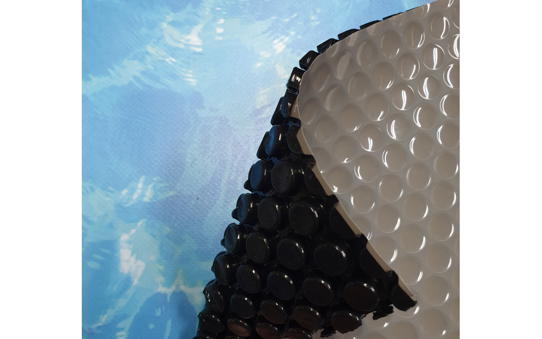 Cubierta de burbujas antialgas (gris-negro 400 micras) para piscina Intex XTR OVALE