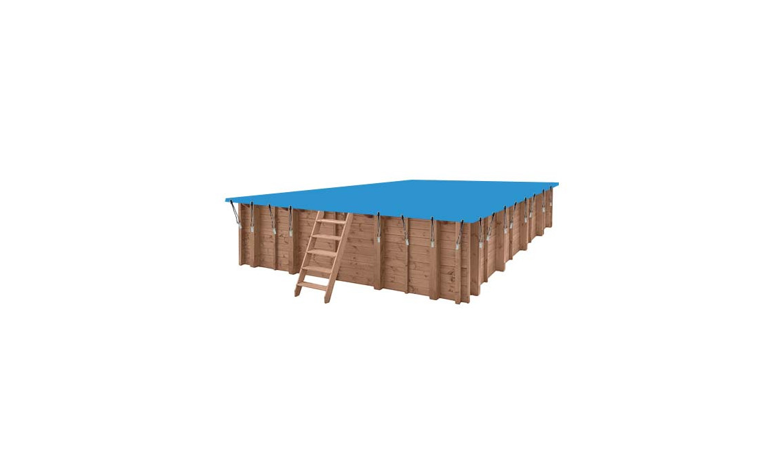 Cubierta de invierno de PVC para piscina de lujo de madera rectangular