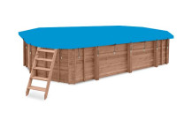 Cubierta de invierno de PVC para piscina de lujo de madera octogona oblongol-1