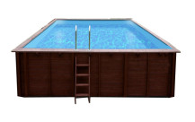 Liner piscina de madera rectangular